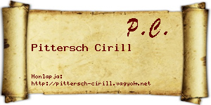 Pittersch Cirill névjegykártya